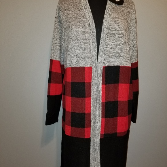 Buffalo Plaid Boot Length Cardigan - Picture 4 of 4